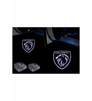 Peugeot New Yeni Logo Araçlar İçin Pilli Yapıştırmalı Kapı Altı Led Logo-Projektör