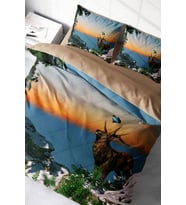 Nevresim Takımı %100 Doğal Pamuk Çift Kişilik 3d Digital Deer