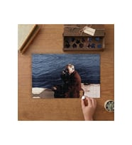 Sahilde Atatürk Tasarımı 240 parça Ahşap Puzzle Ahşap Kutuda MP06400
