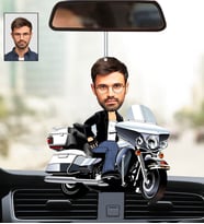 Kişiye Özel Fotoğraflı Motorcu 4 Tasarımlı Karikatür Araba Dikiz Ayna Süsü