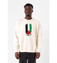 Watermelon Palestine Flag Ekru Erkek 2ip Sweatshirt