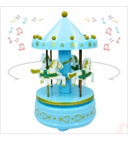 Atlı Karınca Müzik Kutusu, 17cm x 10cm - Mavi (STD)