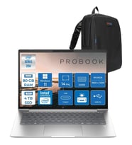HP Probook 4 G1I Aı Intel Core Ultra 5 225U 80GB Ddr5 4tb SSD Windows 11 Pro Intel® Aı Boost 14" WUXGA(1920X1200) IPS 300NITS Taşınabilir Bilgisayar C9FH0ETP35 + Zetta Çanta
