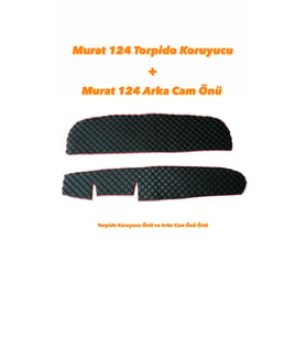 VİP DERİ KAPİTONE DESEN MURAT 124 TORPİDO KORUYUCU VE MURAT 124 ARKA CAM ÖNÜ ÖRTÜ SET