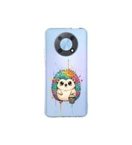 Huawei Nova Y90 ile Uyumlu Splash Kirpi Tasarımlı Şeffaf Silikon Kılıf