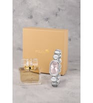 Polo Air Oval Kasa Kadın Kol Saati 55 ml Parfüm Hediyelik Kutusunda Set Gümüş Pembe Renk ST-2198S4