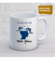 Kişiye Özel İsim Yazılabilir Psikiyatrist Kupa Bardak