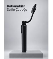 Uzaktan Fotoğraf Çekimi İçin Döndürülebilir Telefon Tutuculu Selfie Çubuğu