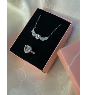 Melek Kanadı Love Kolye ve Yüzük Set - En Özel Hediye