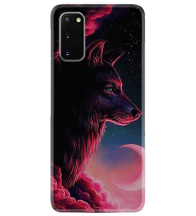 Samsung A02S A03S A10 A12 A13 A21S A22 Kılıf Desenli Silikon Wolf and Moon 1380