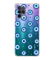 PrintiFy Oppo Reno 5 Lite Uyumlu Nazar Boncuğu 1 Baskılı Şeffaf Köşe Korumalı Antişok Kılıf