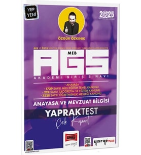 2025 MEB AGS Anayasa ve Mevzuat Bilgisi Çek Kopart Yaprak Test Yargı Yayınları