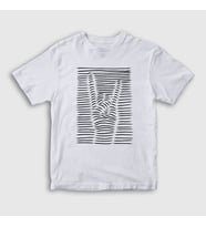 Presmono Unisex Çocuk Beyaz Hand Symbol Music Rock T-Shirt 315149tt (Beyaz)