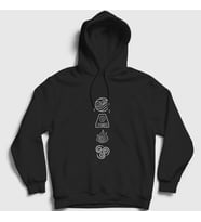 Presmono Unisex Siyah Symbols V2 Anime Avatar The Last Airbender Kapüşonlu Sweatshirt 262781tt
