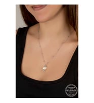 Swarovski Crystal Taşlı Top Zincir Gümüş Kadın Kolye