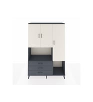 Hyperion Dolap 6 Raflı 3 Çekmeceli 3 Kapaklı 132x44x195 Antrasit-Aytaşı/Antrasit