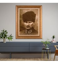 Altın Varaklı Paspartulu Çerçeveli Tablo hb611