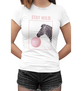 Stay Wild I Beyaz Kadın Tshirt