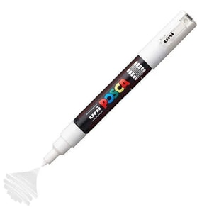 Uni-Ball Markör Boyama Posca Su Bazlı Poster 0.7 MM Beyaz (6 Lı Paket)