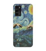 Oppo A55 Uyumlu Sanatsal Vintage Desenli Şeffaf Telefon Kılıfı