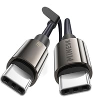 Super-C Serisi 66 Watt Gücünde PD Type-C Hızlı Şarj ve Data Kablosu 100 Cm Uzunluk Kopmaz Örgü Materyal ve Çinko Alaşım Metal Uçlar (66 Watt Ekransız)