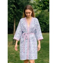 Baskılı Müslin Kimono Bornoz – Unisex  %100 Pamuk Yumuşacık 2 Katlı Doğal Kumaş (Çok Renkli)