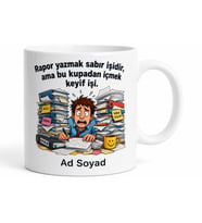 İsme Özel Rapor Temalı Komik Kupa Bardak Hediye Esprili Baskılı Mug