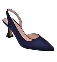 Pullman Saten Kadın Topuklu Ayakkabı PL-3100 LACİVERT