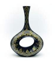 ALTIN YALDIZLI VE SİMLİ EL İŞLEMESİ DEKORATİF VAZOLAR (Model 6)