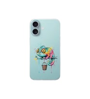 iPhone 16 Plus ile Uyumlu Splash Bukalemun Tasarımlı Şeffaf Silikon Kılıf