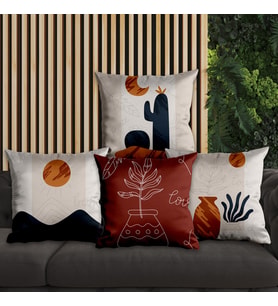 eJOYA Kaktüs Tasarımlı 4'lü Yastık İçi Ve Kırlent Kılıfı 45cm 113815