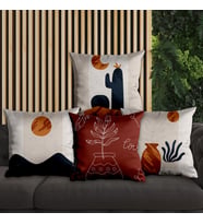 eJOYA Kaktüs Tasarımlı 4'lü Yastık İçi Ve Kırlent Kılıfı 45cm 113815