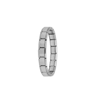 Gümüş Renk 18 Parçadan Oluşan Unisex 18 Cm.  Nomi İtalyan Charm  Çelik Bileklik (YAZISIZ)- 3120y