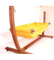 Doğal Ahşap Hamak Beşik - Taşınabilir Özellikte ( Sarı)