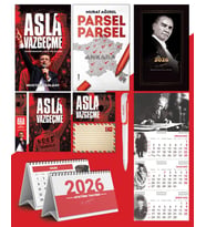 Asla Vazgeçme - Ayraç - Kartpostal - Poster - Parsel Parsel -  2026 Ajanda Gazi Paşa - İmza Duvar Takvimi - Masa Takvimi