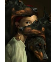 Leydinin Köpekleri Sayılarla Boyama Seti 50x65 cm (Tuvale Gerili)