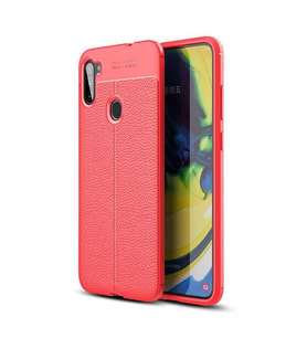 Samsung Galaxy M11 Kılıf Esnek Pu-Deri Leather-Pu Serisi Protected Case (Kırmızı)