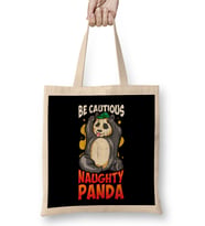 Cute & Funny Be Cautious Naughty Panda Baby Bear Bez Çanta Uzun Saplı