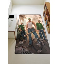 Modern Dijital Baskı Kaymaz Taban Çocuk ve Genç Odası Halısı H0591