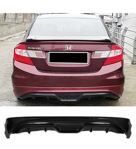 Honda Civic FD6 Custom Arka Ek Plastik Siyah Difüzör Çıkışsız 2006-2011 Arka-difizör-bodykit-ek