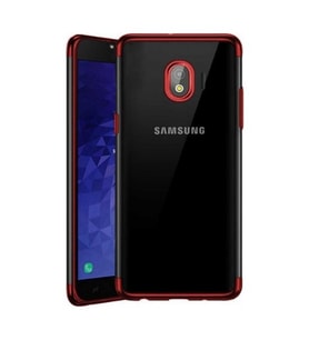 Zore Galaxy J4 2018 ile Uyumlu Glitter Silikon Kılıf Kırmızı