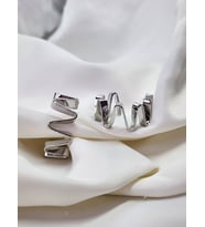 Zikzak Model Halka Renk Küpe (Gümüş)