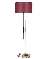 FELİX MAT KROM LAMBADER SİLİNDİR HASIR BORDO ABAJURLU
