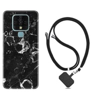 Tecno Camon 16 18P Pova Kılıf Boyun Askılı Silikon Black Hole Marble 1387