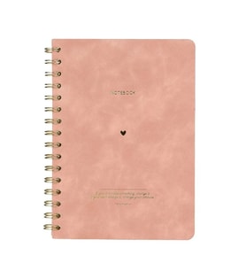 VICTORIA'S JOURNALS 1616 VEGAN DERİ ESNEK KAPAK SPİRALLİ A5 100gr.128 SYF. ÇİZGİLİ DEFTER PUDRA PEMB