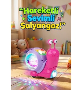 Hareketli Işıklı Müzikli Salyangoz Oyuncak - Bebek Emekleme Yardımcısı Eğitici Yürüyen Salyangoz