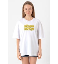Dragon Ball Z Anime Namek Wars Beyaz Kadın Oversize Tshirt