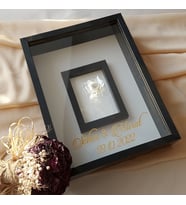 30x40 Cm Ledli Siyah Fotoğraf Bölümlü Tasarım Gül Kutusu Anı Çerçevesi! Ayna Çerçeve!(Fotoğraf Hediye)