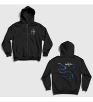Presmono Unisex Siyah A Frail Becoming Daylight Dies Sırt Baskılı Fermuarlı Kapüşonlu Sweatshirt 536029tt