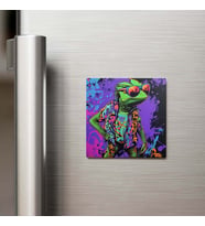 Chameleon 2 - Bukalemun 2 - Güneş Gözlüklü Style - Buzdolap Magneti - 9x9 Cm